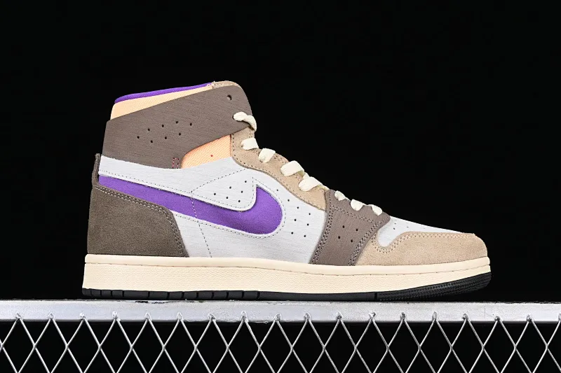 All categories Air Jordan Jordan series basketball shoes Air Jordan 1 High Air Jordan 1 Zoom CMFT AJ1 Joe 1 gray and purple color matching DV1307-205